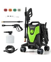 Costway 2400 Psi High Pressure Cleaner Machine Electric Washer with 4 Wheels