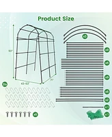 Sugift 7.5 Feet Garden Arch Trellis with Pe Coated Metal Structure