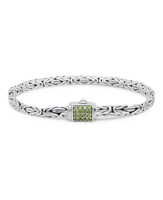 Devata Peridot & Borobudur Oval 5mm Chain Bracelet Sterling Silver