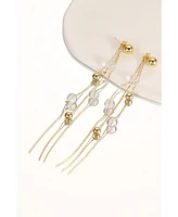 Classicharms FrostLily Azeztulite Crystal and Bead Drop Earrings