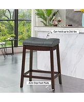 Sugift Set of 2 24-Inch Height Backless Counter Stool with Footrest