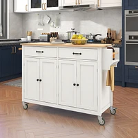 Wood Top Kitchen Island Cart
