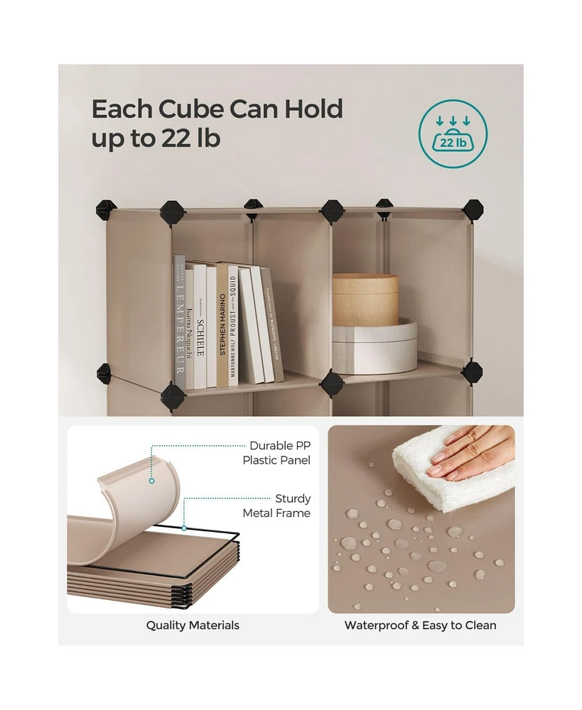 Slickblue 6-cube Storage Organizer, Diy Plastic Closet Cabinet, Shelving