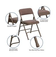 Emma+Oliver 4 Pack Home & Office Portable Party Events Padded Metal Folding Chair