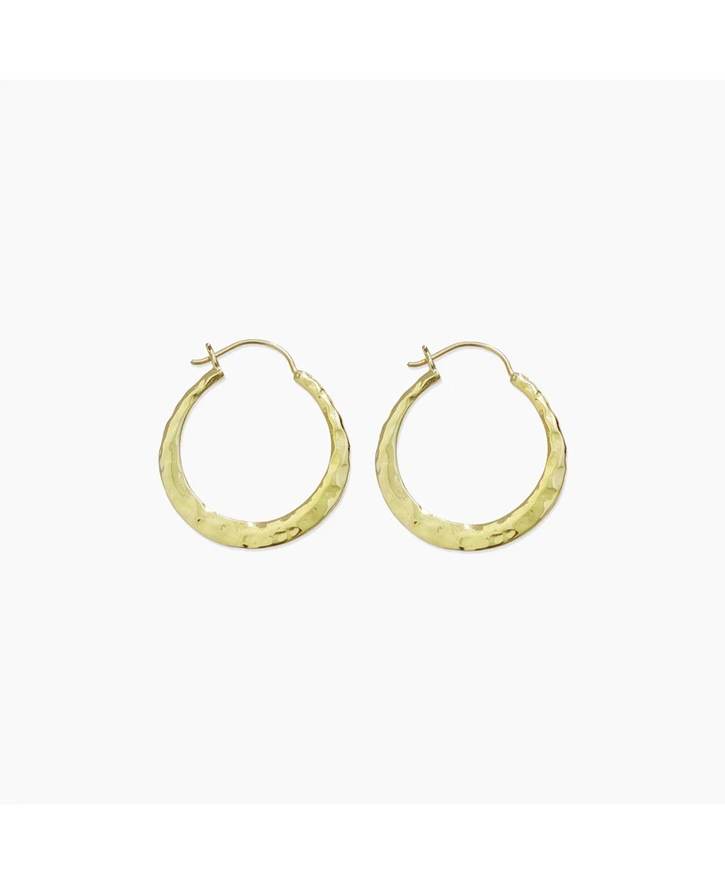 sanctuaire Sanctuary Project by Hammered Hoop Earrings Gold