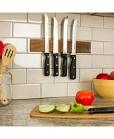 Zulay Kitchen Wooden Magnetic Knife Strip