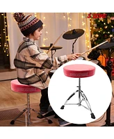 5 Core Drum Throne Red Height Adjustable Guitar Stool Thick Padded Memory Foam Dj Chair Seat - Ds Ch Red