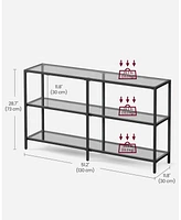 Slickblue Console Sofa Table With 3 Shelves, Metal Frame