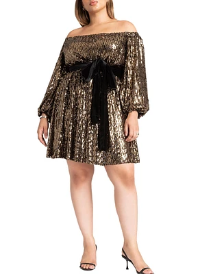 Eloquii Plus Size Sequin Mini Dress With Bow