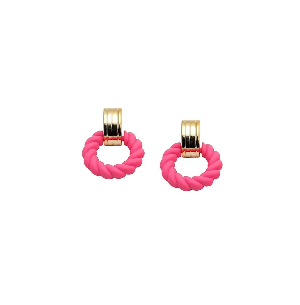 Sohi Women's Pink Rope Drop Earrings