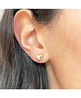 The Lovery Puffy Gold Heart Stud Earrings 14K Gold