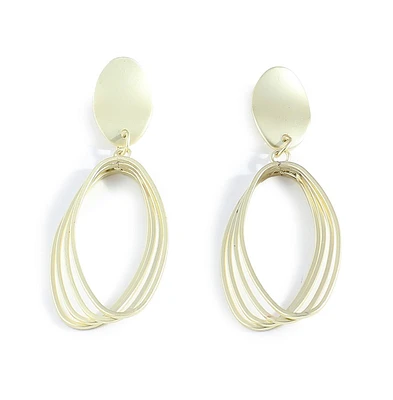 Sohi Women's Gold Metallic Drop Earrings