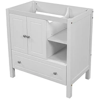 Streamdale Furniture 30" Bathroom Vanity Base Only, Solid Wood Frame, Bathroom Storage Cabinet With Doors And Drawers