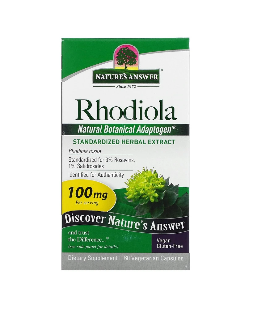 Nature's Answer Rhodiola 100 mg - 60 Vegetarian Capsules