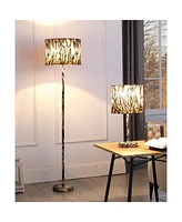 Streamdale Furniture 59" Faux Suede Tiger Print Floor Lamp