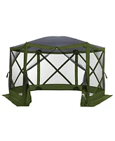 ECR4Kids Lightspeed Outdoors Pop-Up 6-Sided Screen Shelter, Green