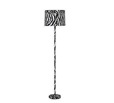 Simplie Fun 59" Faux Suede Zebra Print Floor Lamp