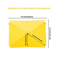 10x6ft Universal Replacement Umbrella Canopy with Tippet Top Cover Patio Beach