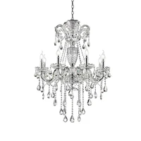 Streamdale Furniture 37" In Eilish Silver Crystal 8-led Light Chandelier