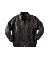 KingSize Big & Tall Embossed Leather Bomber Jacket