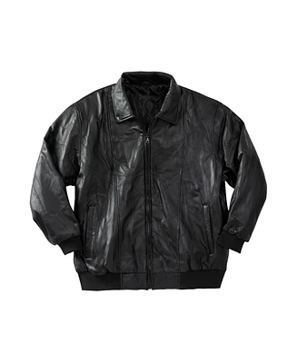 KingSize Big & Tall Embossed Leather Bomber Jacket