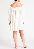 Eloquii Plus Ruffle Neckline Mini Dress