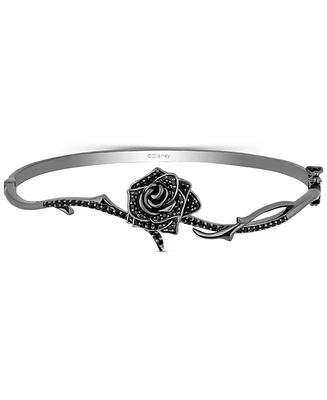 Black Diamond Maleficent Rose & Vine Bangle Bracelet (1/2 ct. t.w.) in Black Rhodium-Plated Sterling Silver