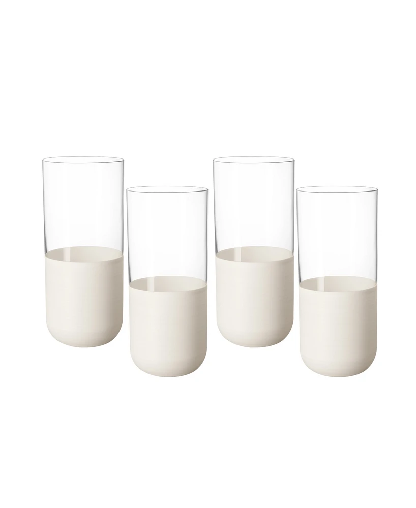 Villeroy Boch Manufacture Rock Blanc Highball Glasses, Set of 4