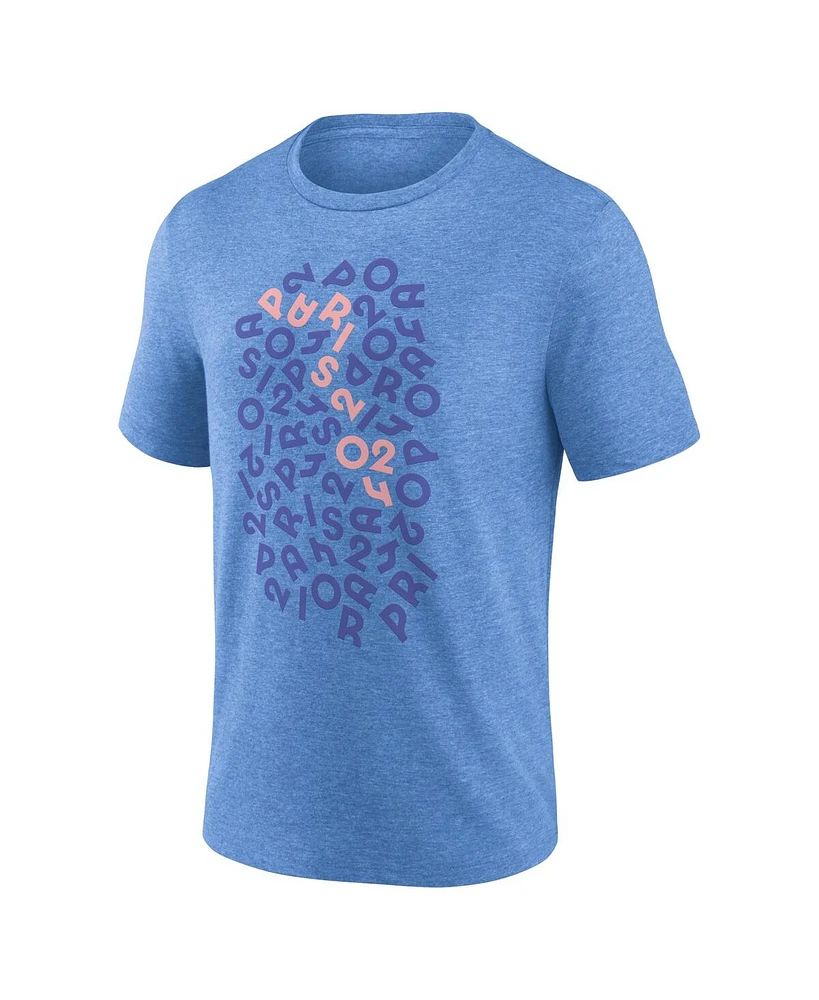 Fanatics Men's Blue Paris 2024 Summer Olympics Scrambled Typo T-Shirt