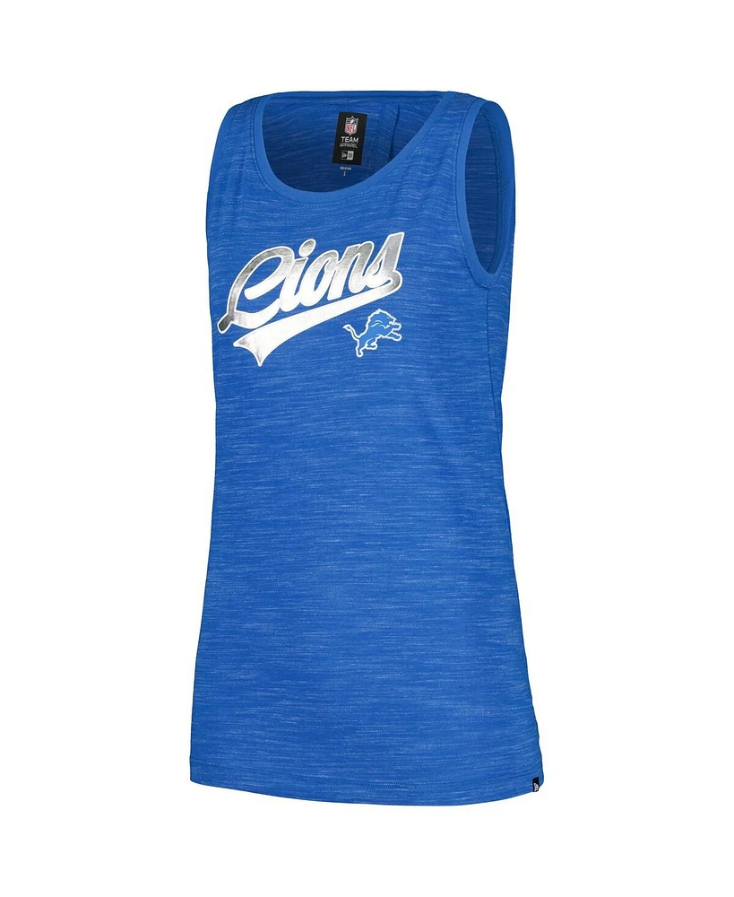 New Era Women's Blue Detroit Lions Space Dye Active Tank Top