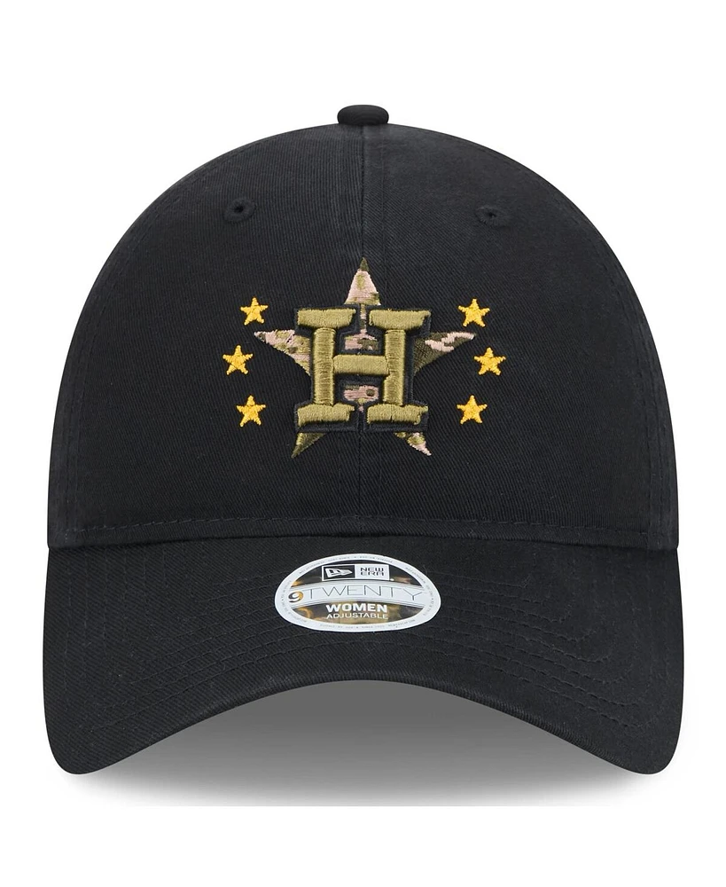 New Era Women's Black Houston Astros 2024 Armed Forces Day 9TWENTY Adjustable Hat