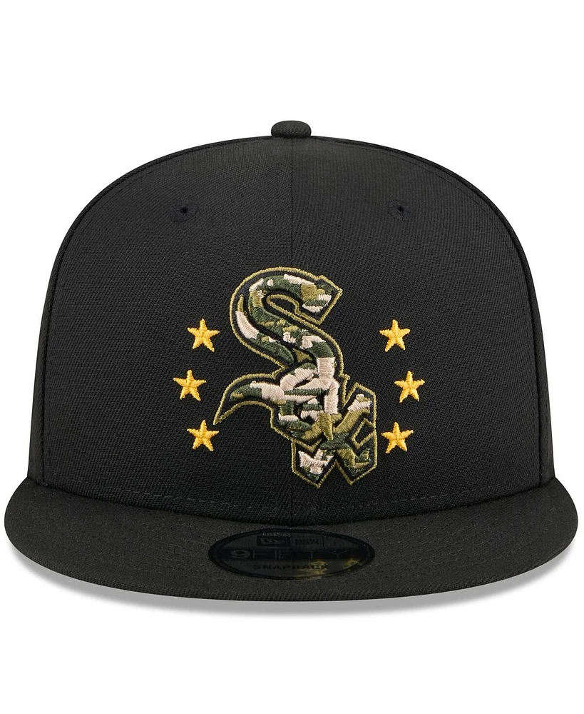New Era Men's Black Chicago White Sox 2024 Armed Forces Day 9FIFTY Snapback Hat