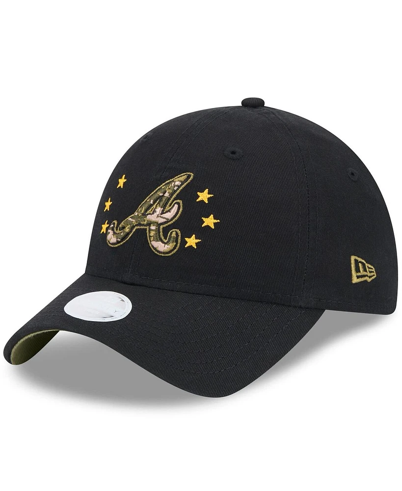 New Era Women's Black Atlanta Braves 2024 Armed Forces Day 9TWENTY Adjustable Hat