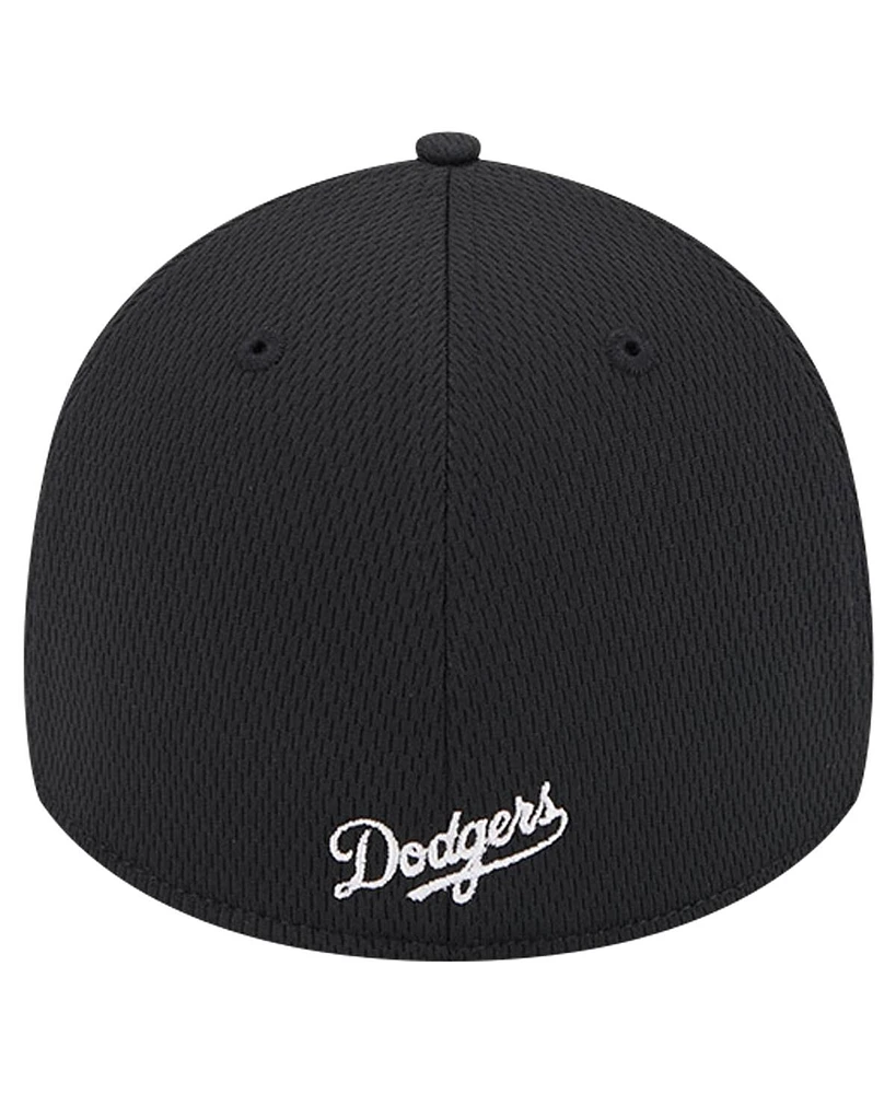 New Era Men's Black Los Angeles Dodgers Active Dash Mark 39THIRTY Flex Hat