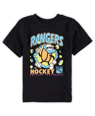 Outerstuff Toddler Black New York Rangers Break Through T-Shirt