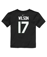 Nike Toddler Garrett Wilson Black New York Jets Player Name Number T-Shirt