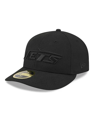 New Era Men's Black New York Jets Black on Black Low Profile 59FIFTY Fitted Hat