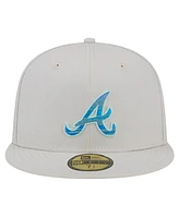 New Era Men's Khaki Atlanta Braves Stone Mist 59FIFTY Fitted Hat