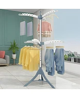 Sugift 2-1 Portable Vertical 2-Tier Clothes Drying Rack