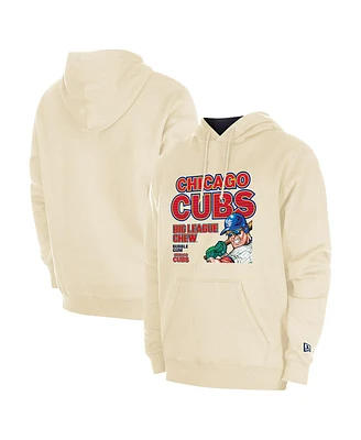 New Era Men's Cream Chicago Cubs Big League Chew Pullover Hoodie