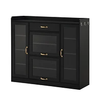 Modernist Side Cabinet, Freestanding Shoe Rack, Versatile Display Cabinet