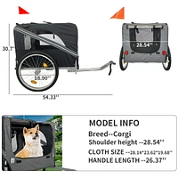 Outdoor Heavy Duty Foldable Utility Pet Stroller Dog Carriers Bicycle Trailer