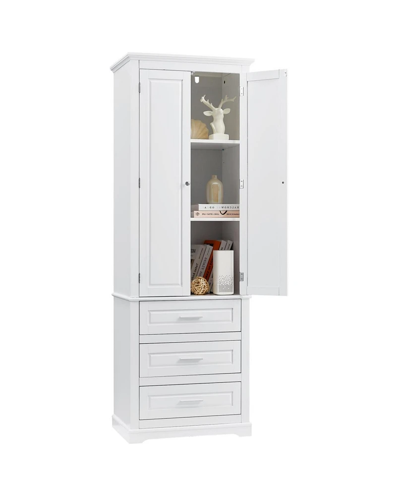 Streamdale Furniture Tall Storage Cabinet With Three Drawers For Bathroom/Office