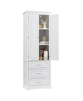 Simplie Fun Tall Storage Cabinet With Three Drawers For Bathroom/Office