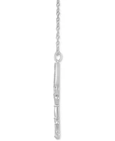 Diamond (1/10 ct. t.w.) & London Blue Topaz Accent Cinderella Castle Key Pendant Necklace in Sterling Silver, 16" + 2" extender