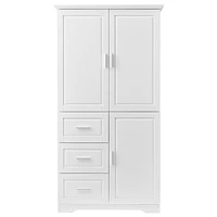 Tall & Wide Storage Cabinet with 3 Drawers & Doors