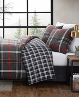 Closeout! Eddie Bauer Willow Plaid Microsuede Piece Duvet Cover Set