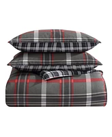 Eddie Bauer Willow Plaid Microsuede Piece Duvet Cover Set