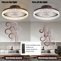 Dimmable Led Ceiling Fan: Brown, 20", 6 Speeds