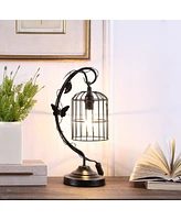 Streamdale Furniture 17.5" Iris Black Butterfly Garden Metal Table Lamp